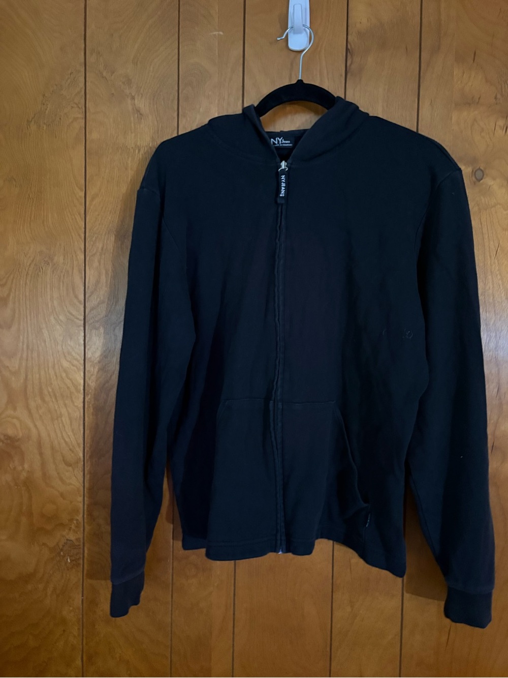 New York & Company Black Zip-Up Hoodie Jacket